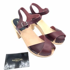 Swedish Hasbeens Merci Criss Cross Sandals NIB 36